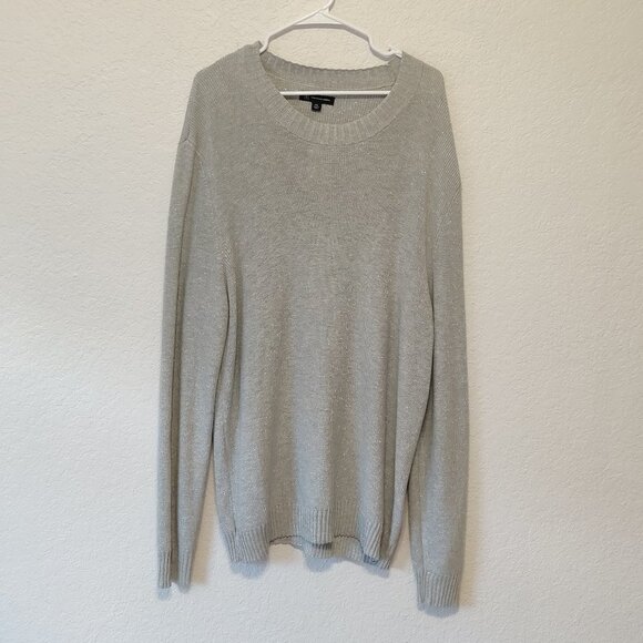 INC Gray Crew Neck Metallic Top Sweater Size Plus XXL - Picture 3 of 6